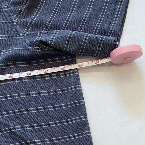 Jos. A. Bank Reserve Traditional Fit Short Sleeve Polo Shirt Blue/White Stripe M - Picture 10 of 11